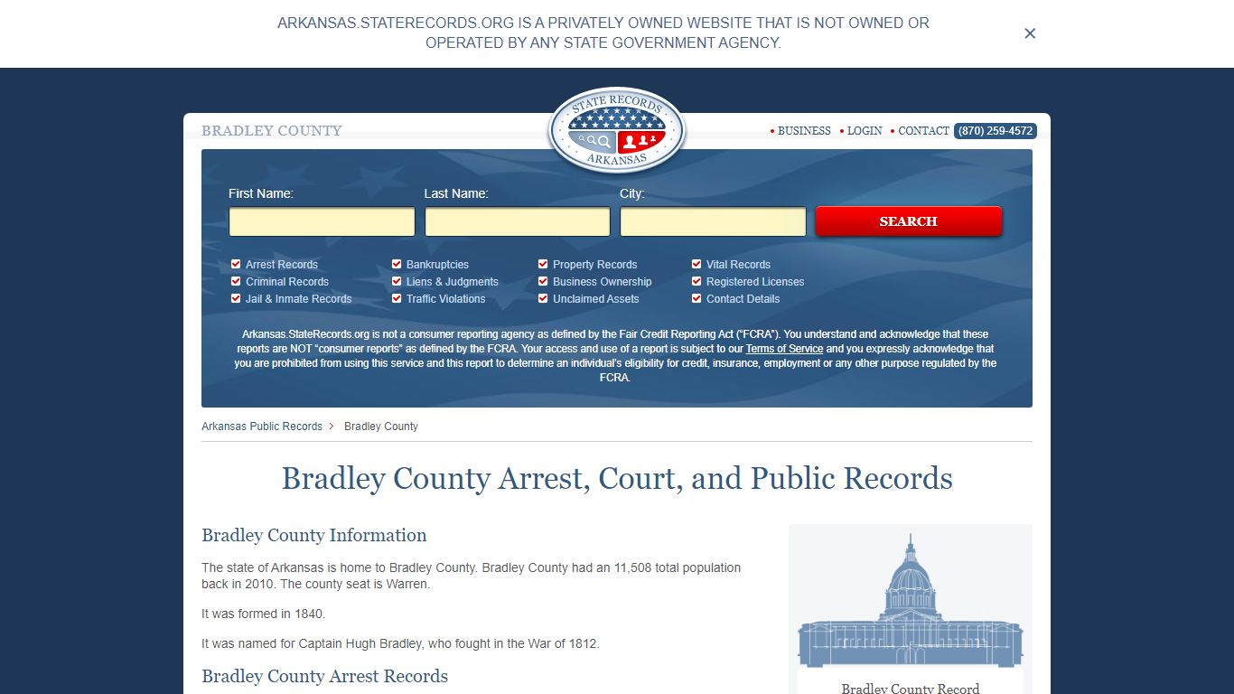 Bradley County Arrest, Court, and Public Records