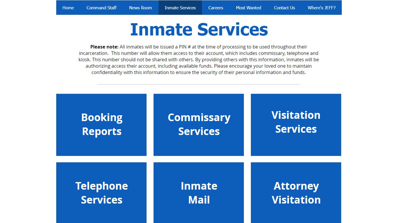 Inmate Services - BCSO